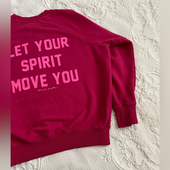 Spiritual Gangster x Peleton Berry Red Let Your Spirit Move You Sweatshirt - Picture 14 of 14